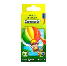 LAPICES DE COLOR GREENCASTLE x6 uni color corto ( x uni)